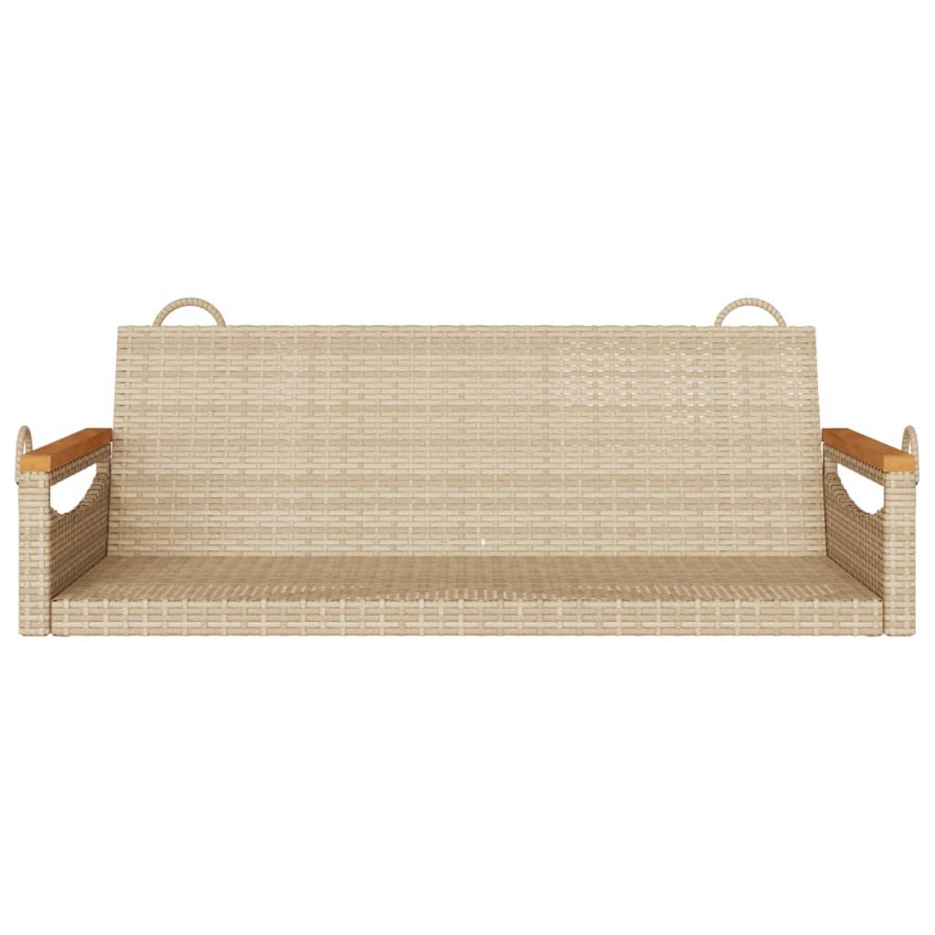vidaXL Hängebank Beige 109x62x40 cm Poly Rattan