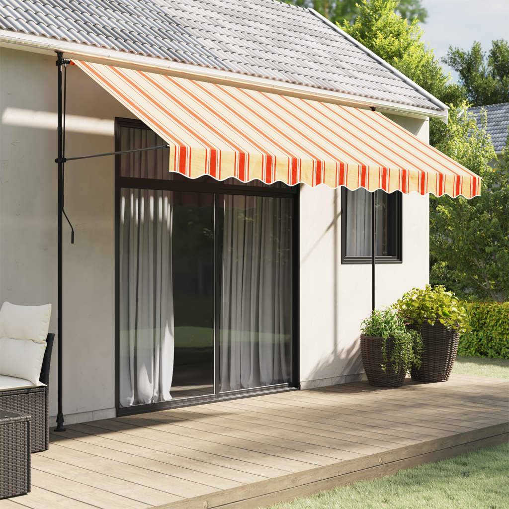 vidaXL Markisenvolant Gelb und Orange Gestreift 3,5 m