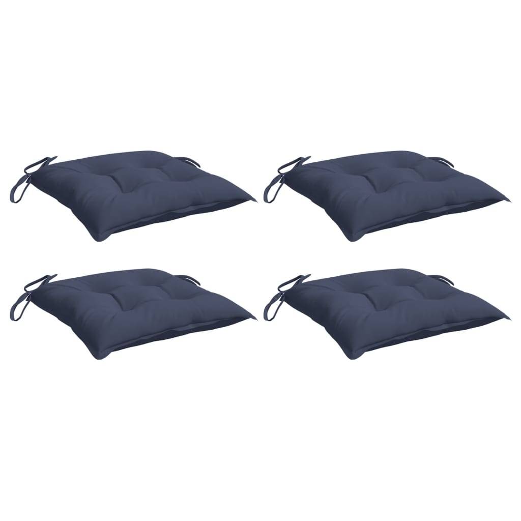 vidaXL Stuhlkissen 4 Stk. Marineblau 40x40x7 cm Oxford-Gewebe