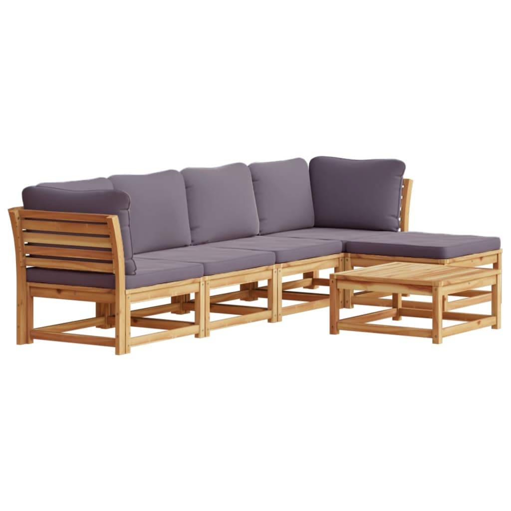 vidaXL 6-tlg. Garten-Lounge-Set mit Kissen Massivholz Akazie