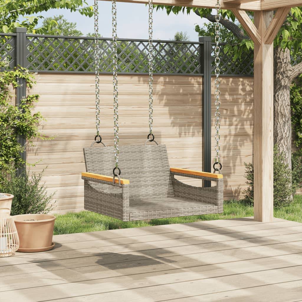 vidaXL Hängesessel Grau 63x62x40 cm Poly Rattan