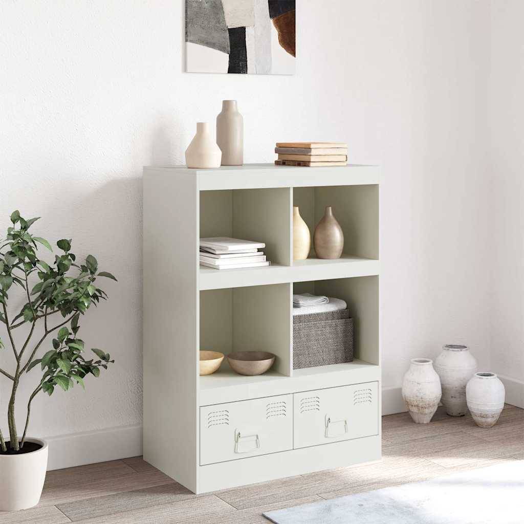 vidaXL Highboard Weiß 67x39x95 cm Stahl