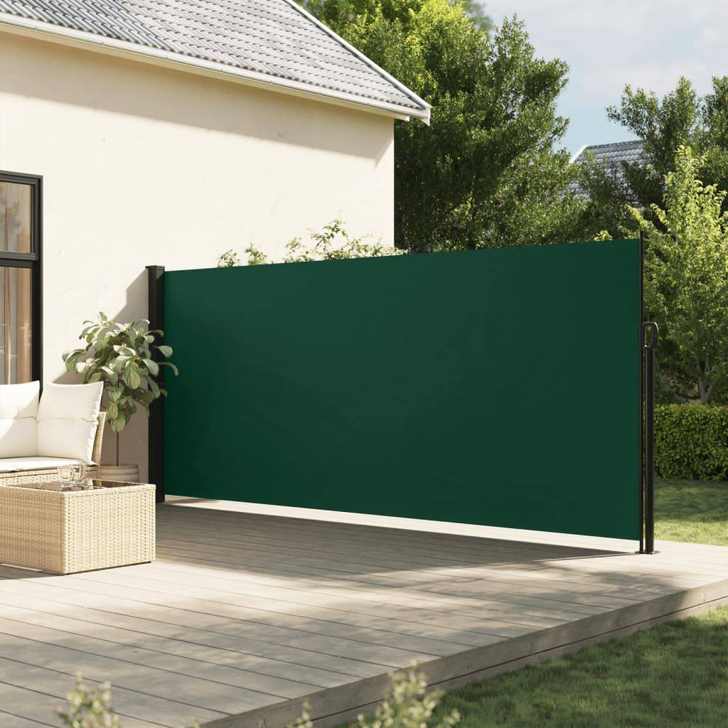 vidaXL Seitenmarkise Ausziehbar Dunkelgrün 180x300 cm