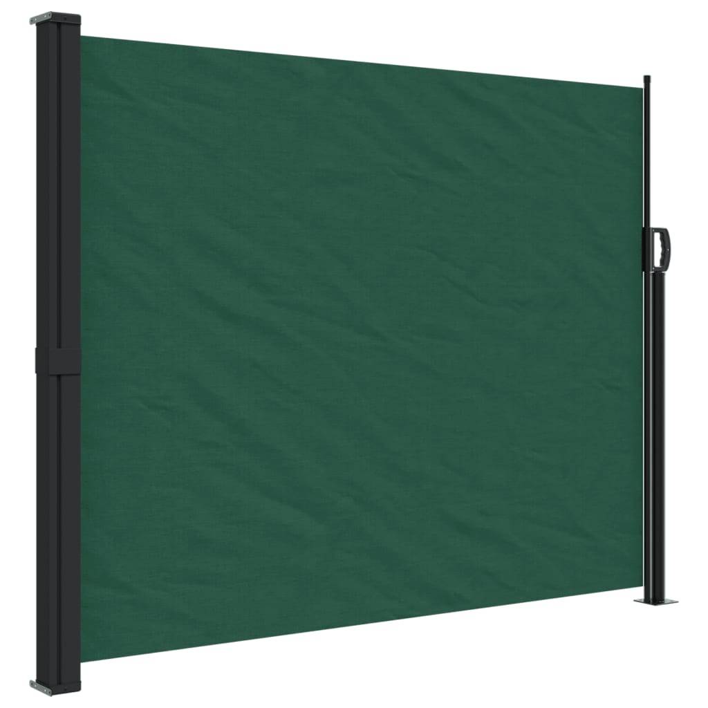 vidaXL Seitenmarkise Ausziehbar Dunkelgrün 160x500 cm
