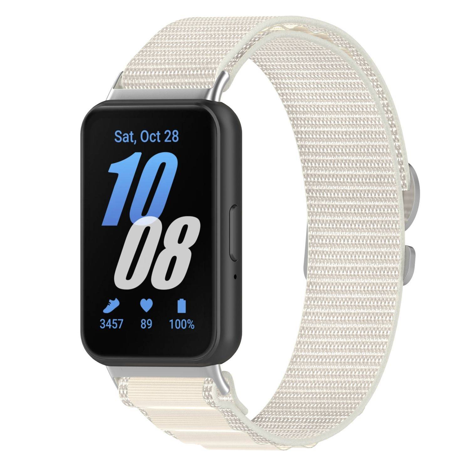 Für Samsung Galaxy Fit 3 Elastisches Design Nylon / Canvas Ersatz Arm Band Weiß