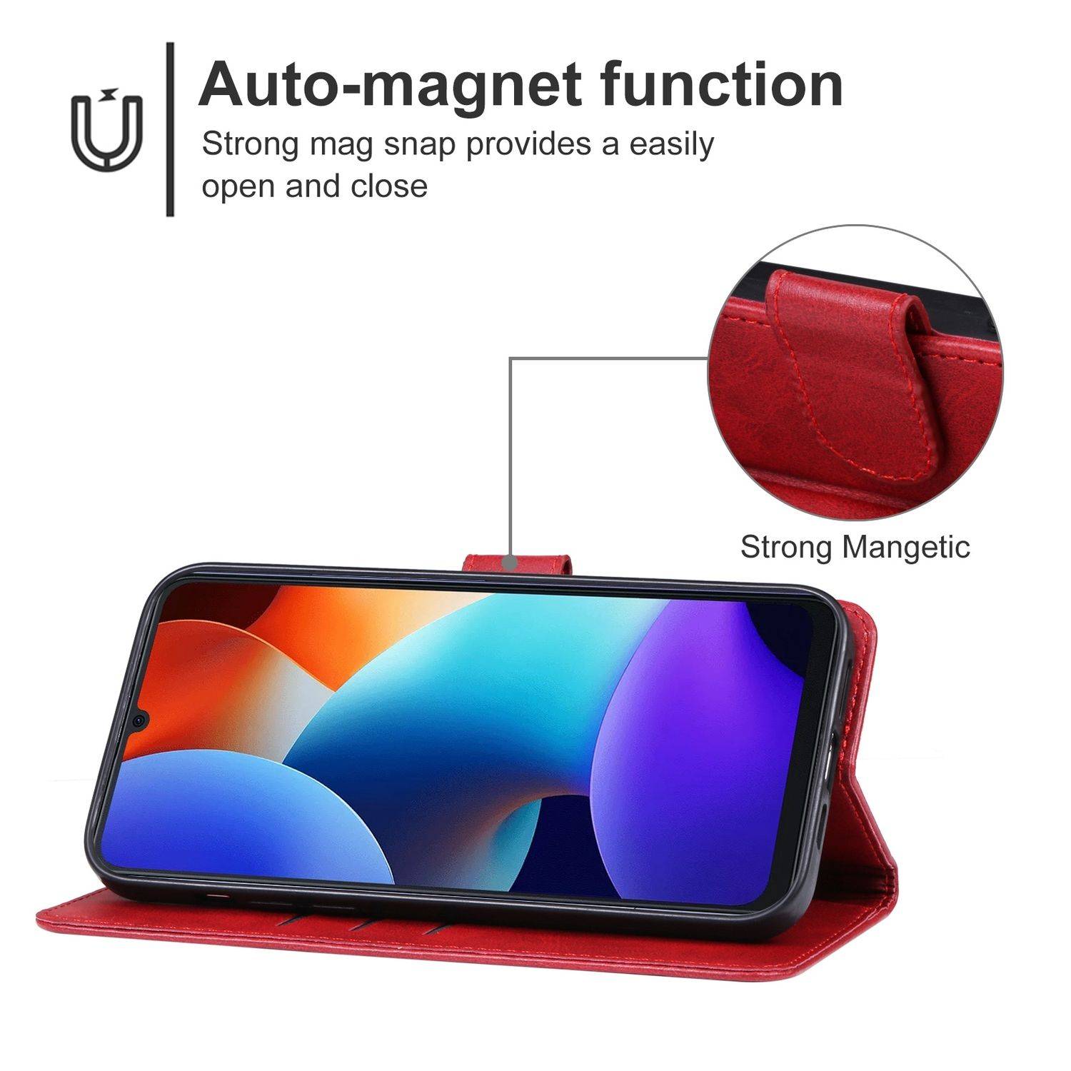 Für Blackview Color 8 Kunst-Leder Book Wallet Tasche mit Schlaufe Case