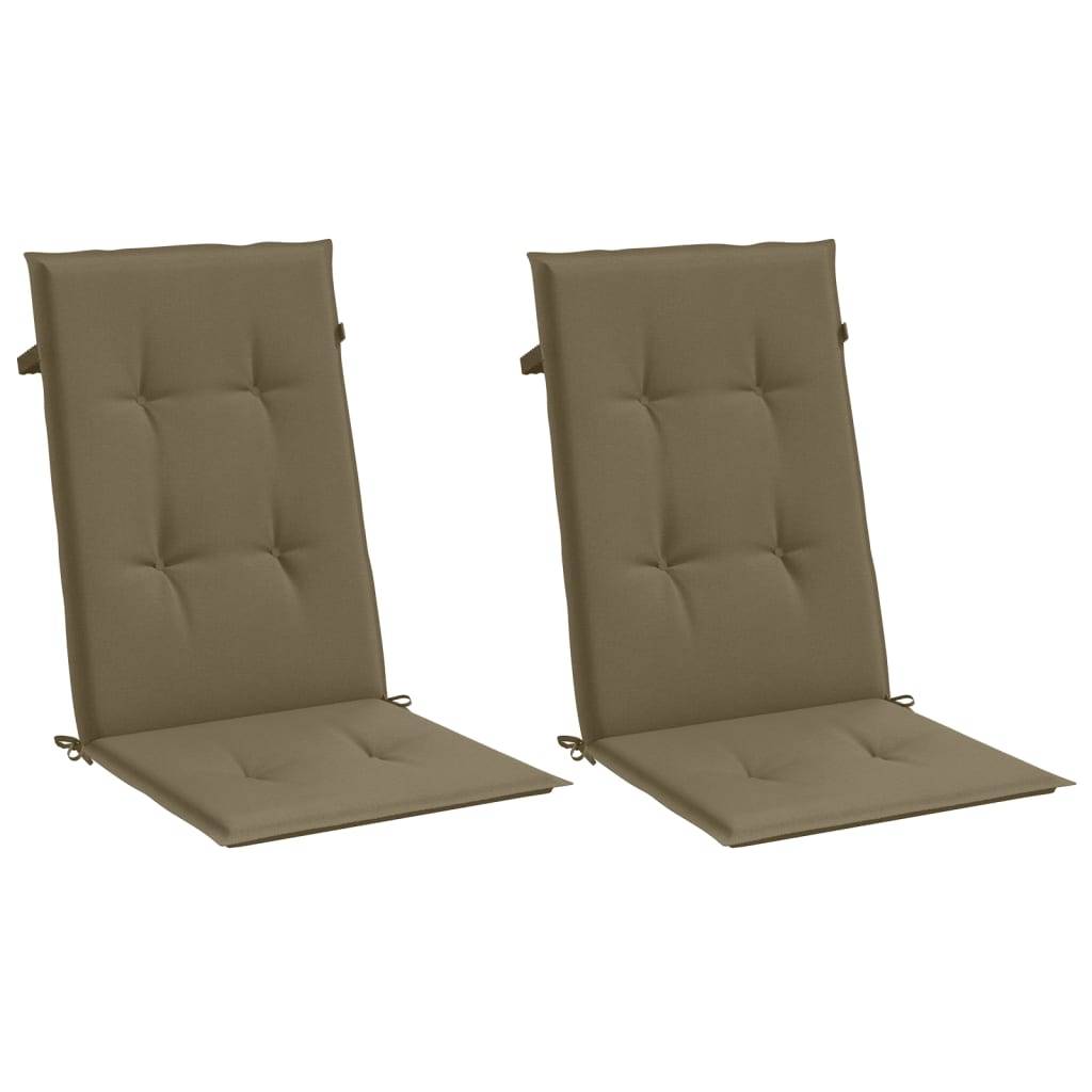 vidaXL Hochlehner-Auflagen 2 Stk. Melange Taupe 120x50x4 cm Stoff