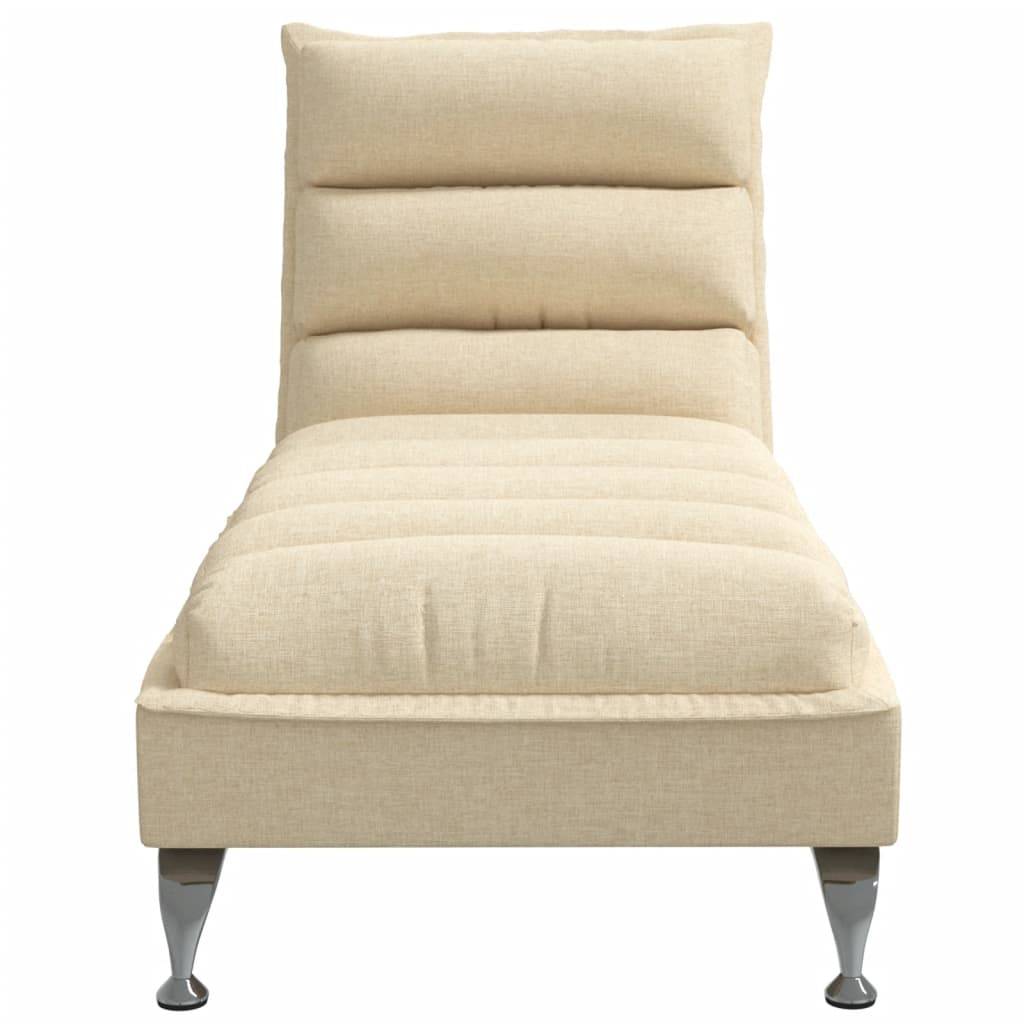 vidaXL Chaiselongue mit Kissen Creme Stoff