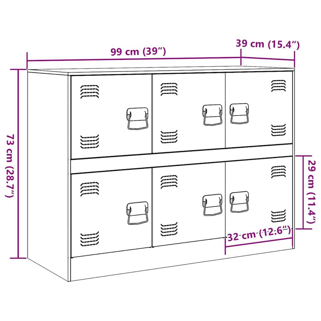 vidaXL Sideboard Schwarz 99x39x73 cm Stahl