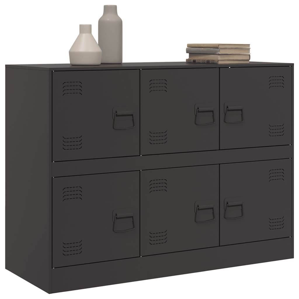 vidaXL Sideboard Schwarz 99x39x73 cm Stahl