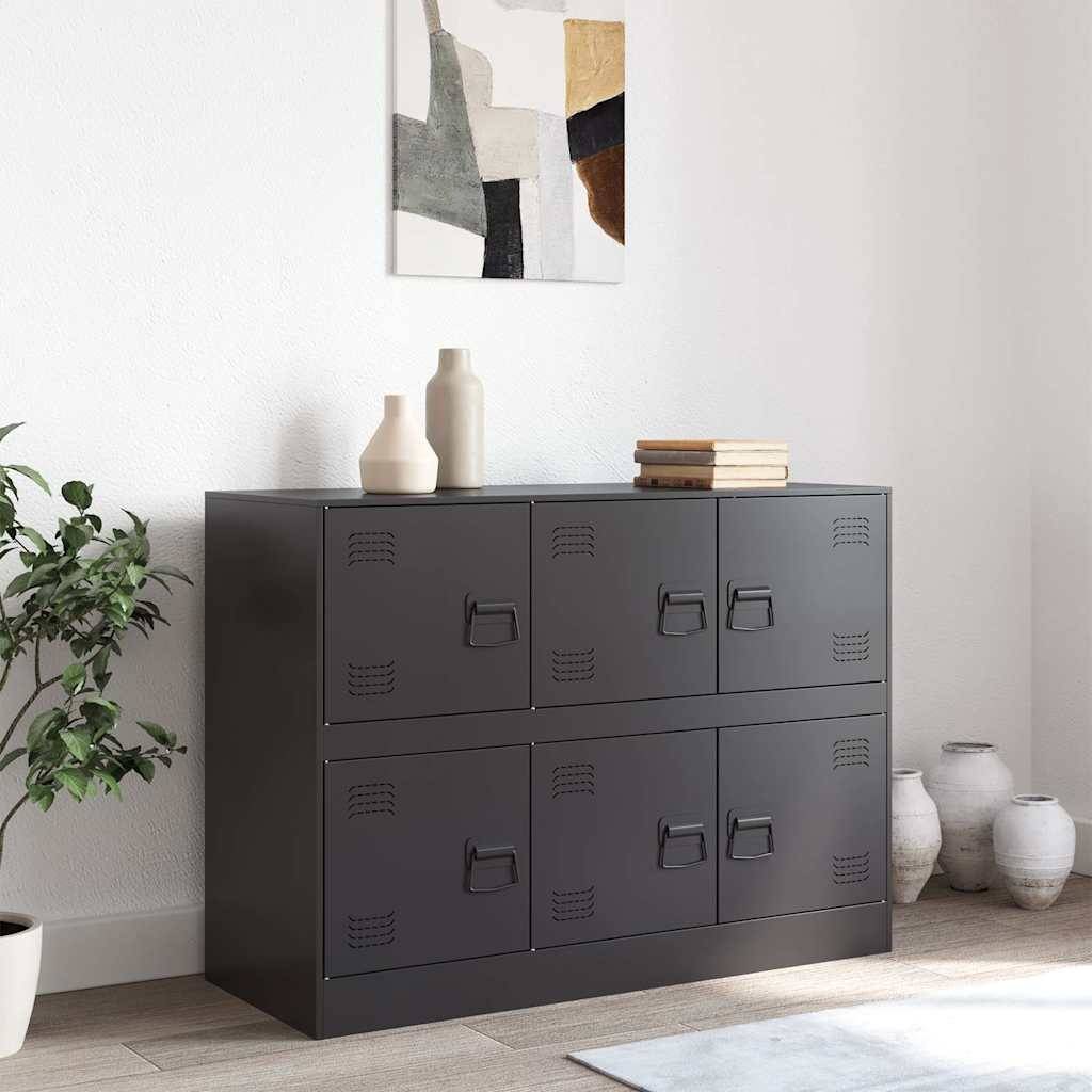 vidaXL Sideboard Schwarz 99x39x73 cm Stahl