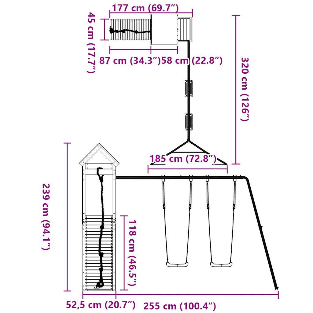vidaXL Spielturm Imprägniertes Kiefernholz