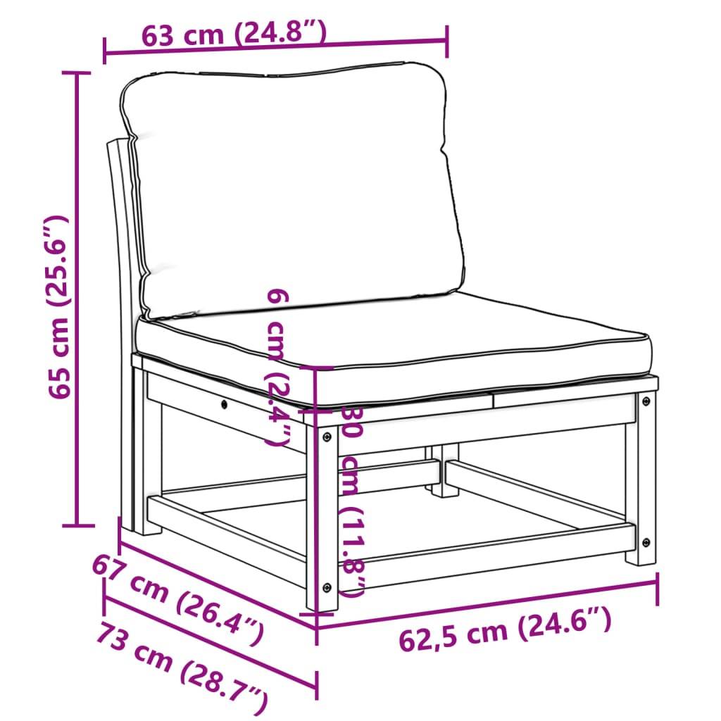 vidaXL Gartensofa mit Kissen Massivholz Akazie