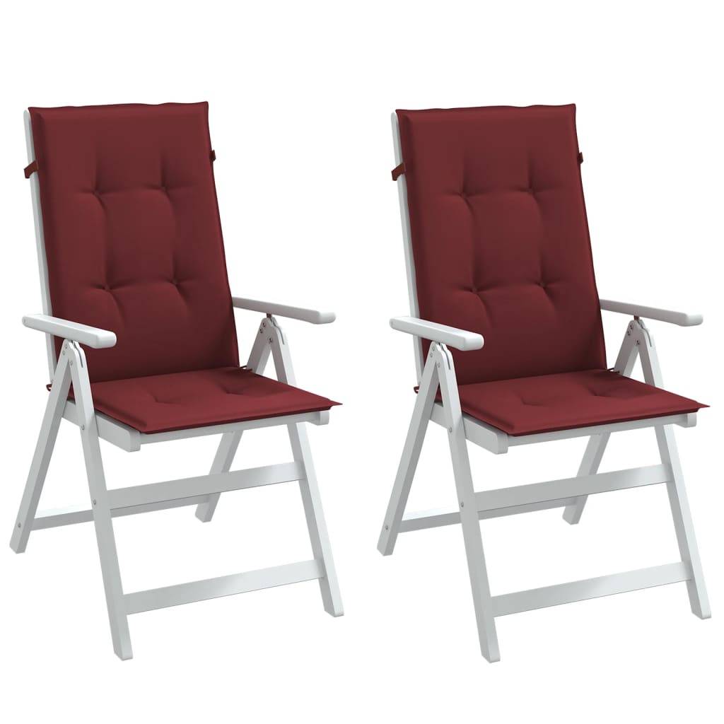 vidaXL Hochlehner-Auflagen 2 Stk. Melange Weinrot 120x50x4 cm Stoff