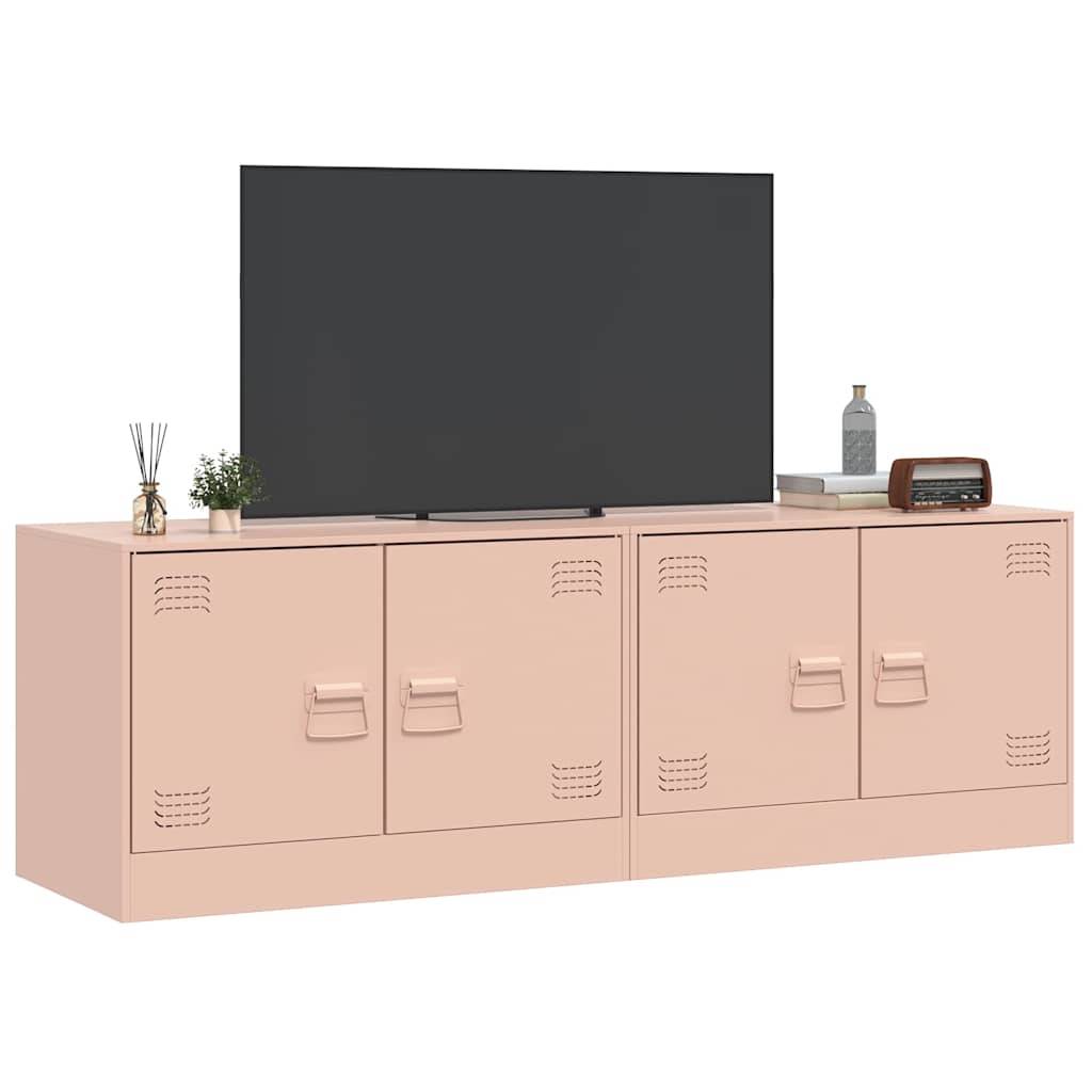 vidaXL TV-Schränke 2 Stk. Rosa 67x39x44 cm Stahl