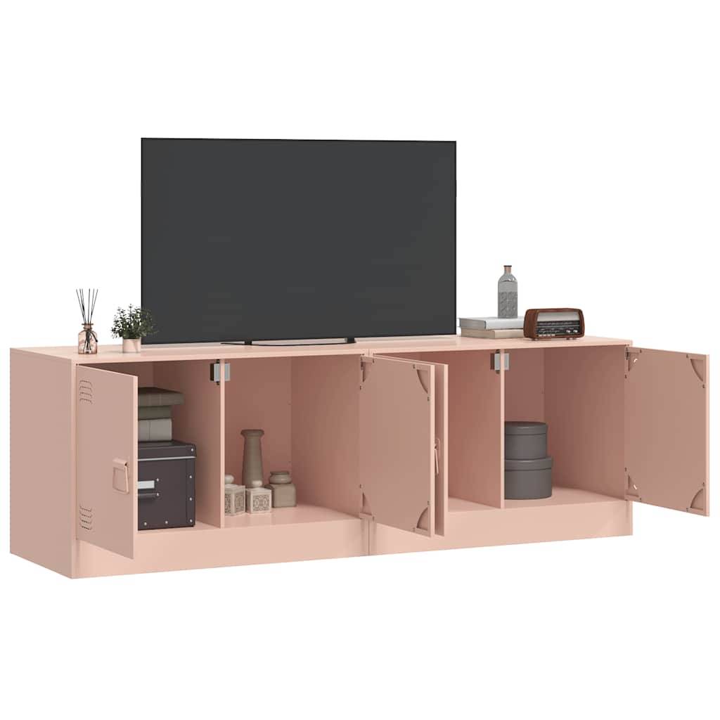 vidaXL TV-Schränke 2 Stk. Rosa 67x39x44 cm Stahl