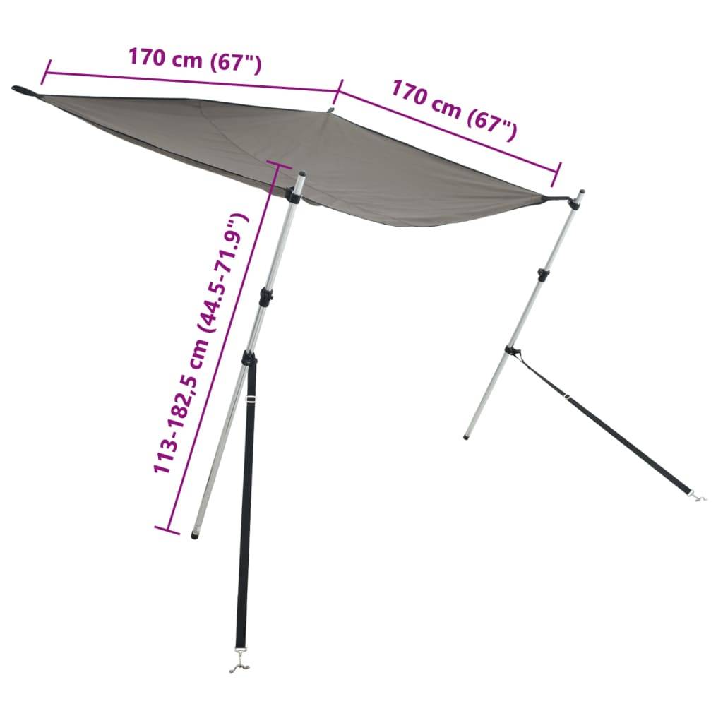 vidaXL T-Top-Beschattungsverlängerung Anthrazit 170x170x(113-182,5) cm