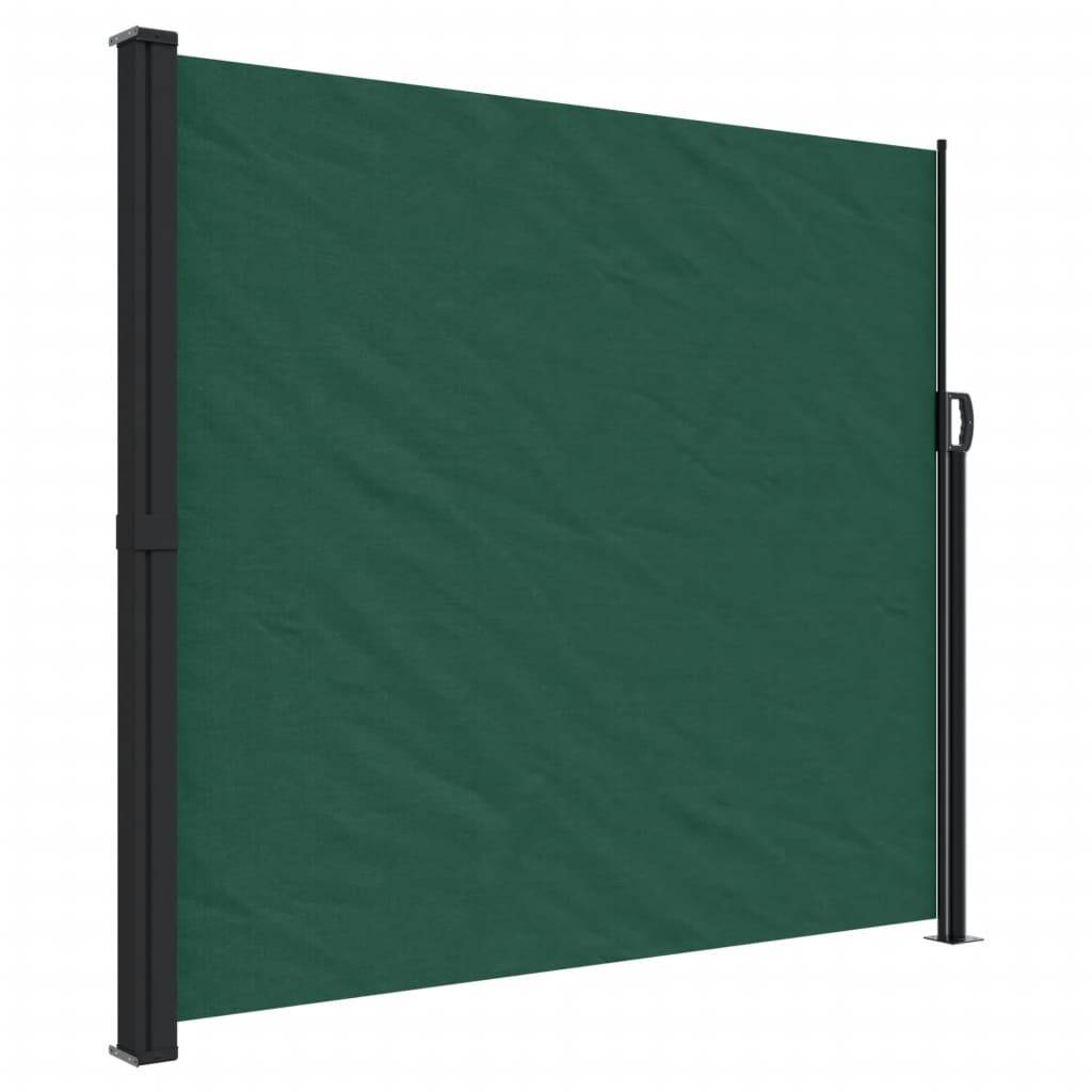 vidaXL Seitenmarkise Ausziehbar Dunkelgrün 180x500 cm
