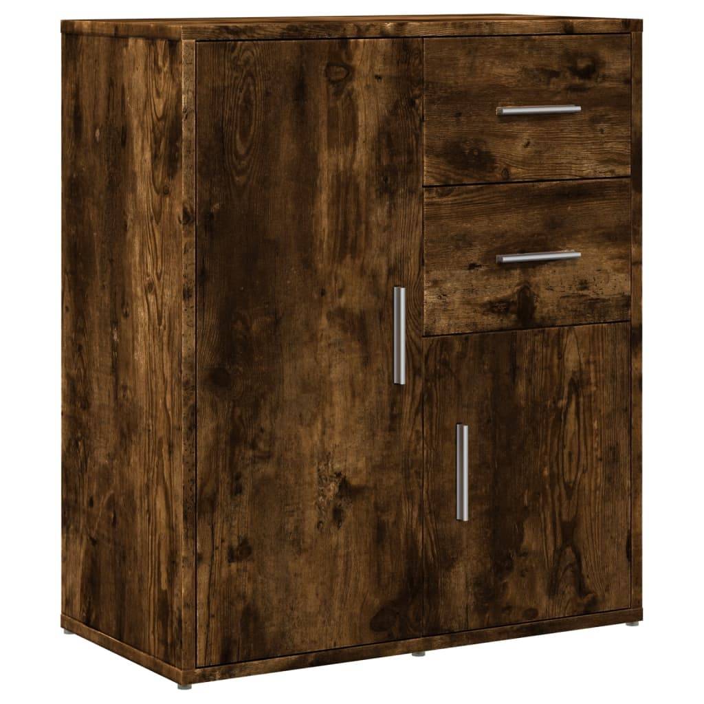 vidaXL Sideboards 2 Stk. Räuchereiche 60x31x70 cm Holzwerkstoff