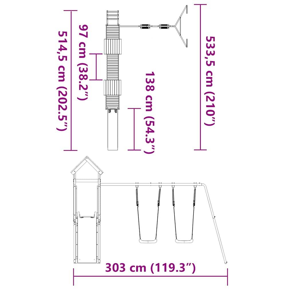 vidaXL Spielturm Imprägniertes Kiefernholz