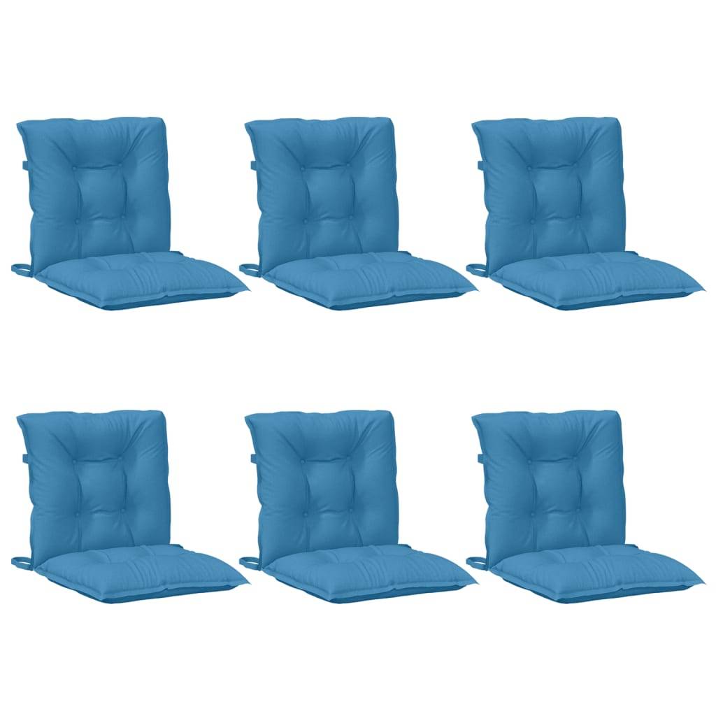 vidaXL Niedriglehner-Auflagen 6 Stk. Melange Blau 100x50x7 cm Stoff