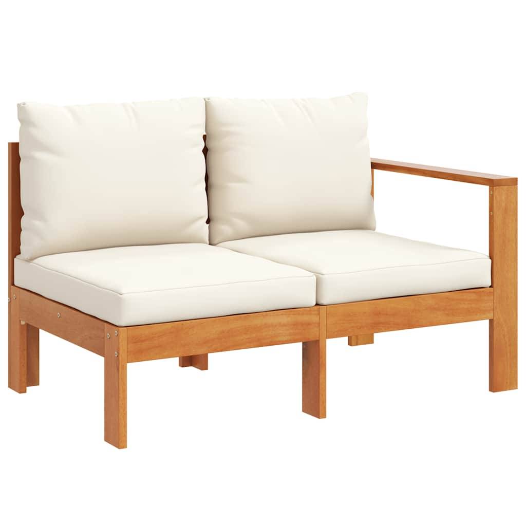 vidaXL Gartensofa mit 1 Armlehne 2-Sitzer Massivholz Akazie
