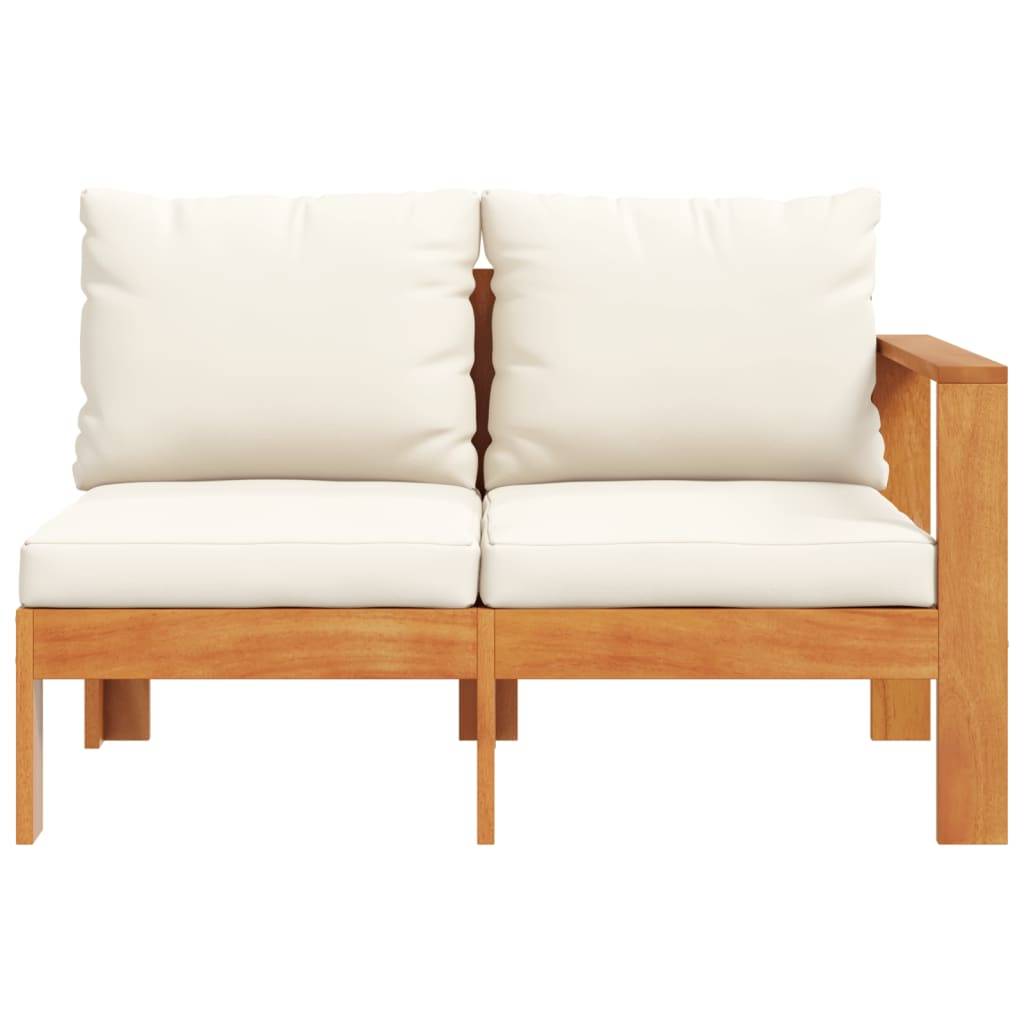 vidaXL Gartensofa mit 1 Armlehne 2-Sitzer Massivholz Akazie