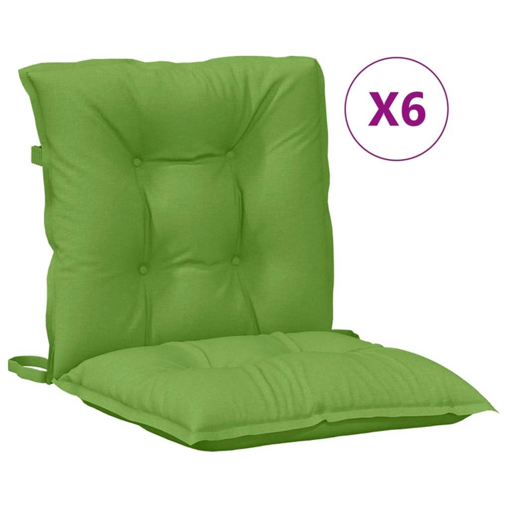 vidaXL Niedriglehner-Auflagen 6 Stk. Melange Grün 100x50x7 cm Stoff
