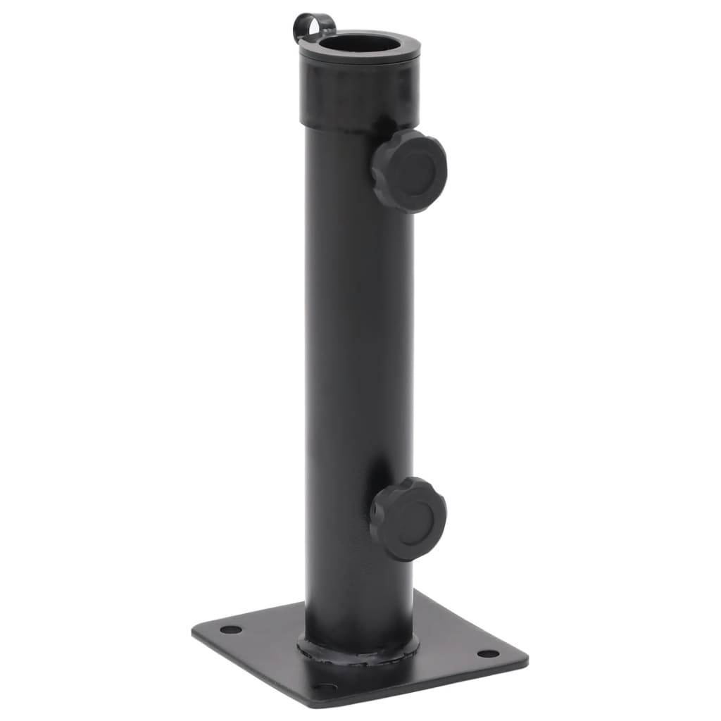 vidaXL Sonnenschirmständer für Ø38/48 mm Mast Mattschwarz Stahl
