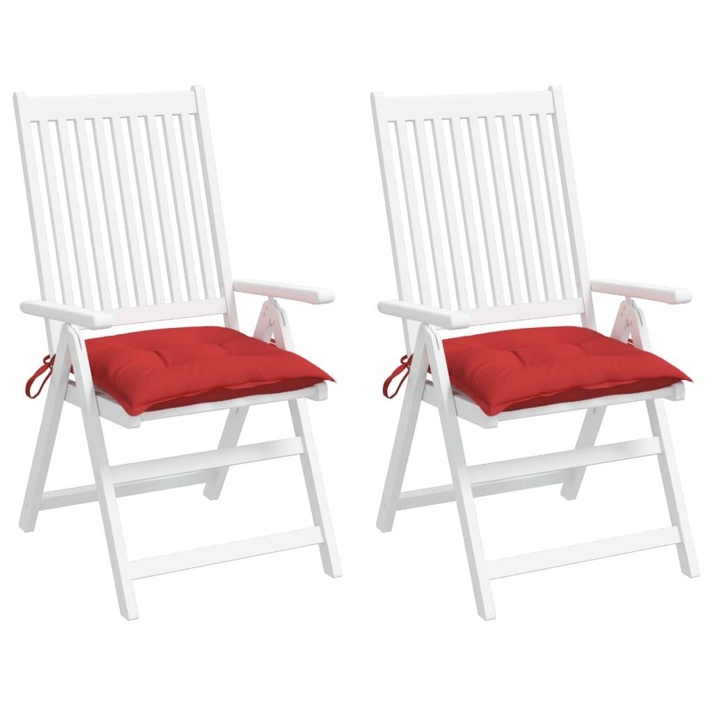 vidaXL Stuhlkissen 2 Stk. Rot 40x40x7 cm Oxford-Gewebe