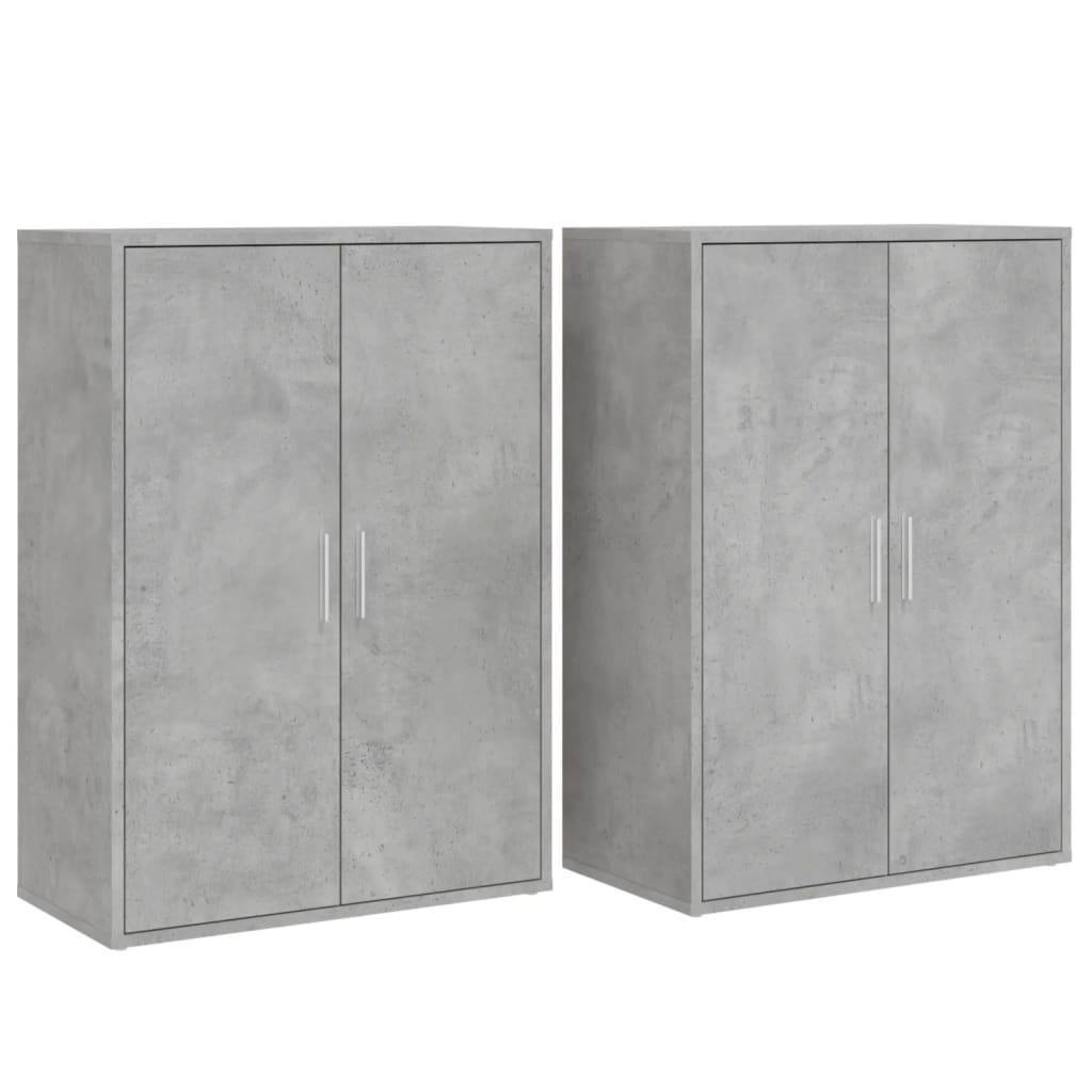 vidaXL Sideboards 2 Stk. Betongrau 60x31x84 cm Holzwerkstoff