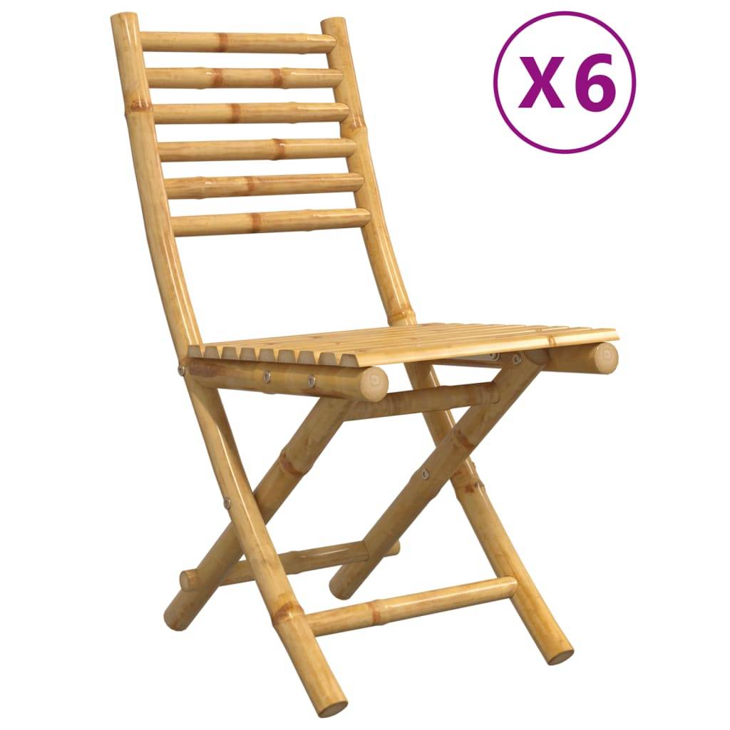 vidaXL Gartenstühle 6 Stk. Klappbar 43x54x88 cm Bambus