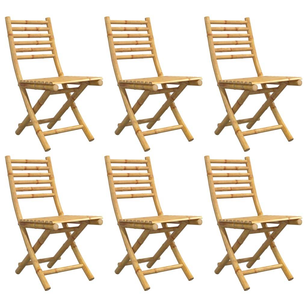 vidaXL Gartenstühle 6 Stk. Klappbar 43x54x88 cm Bambus