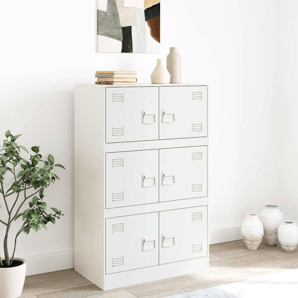 vidaXL Sideboard Weiß 67x39x107 cm Stahl