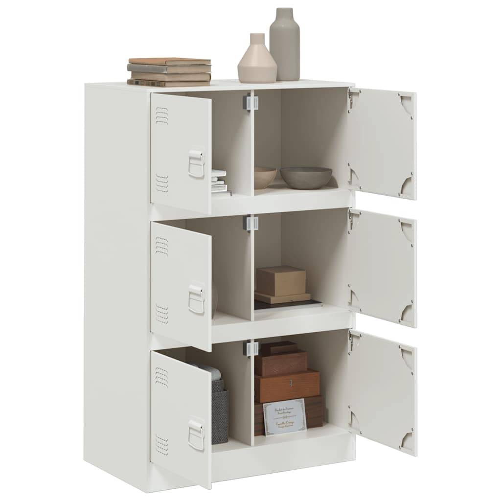 vidaXL Sideboard Weiß 67x39x107 cm Stahl