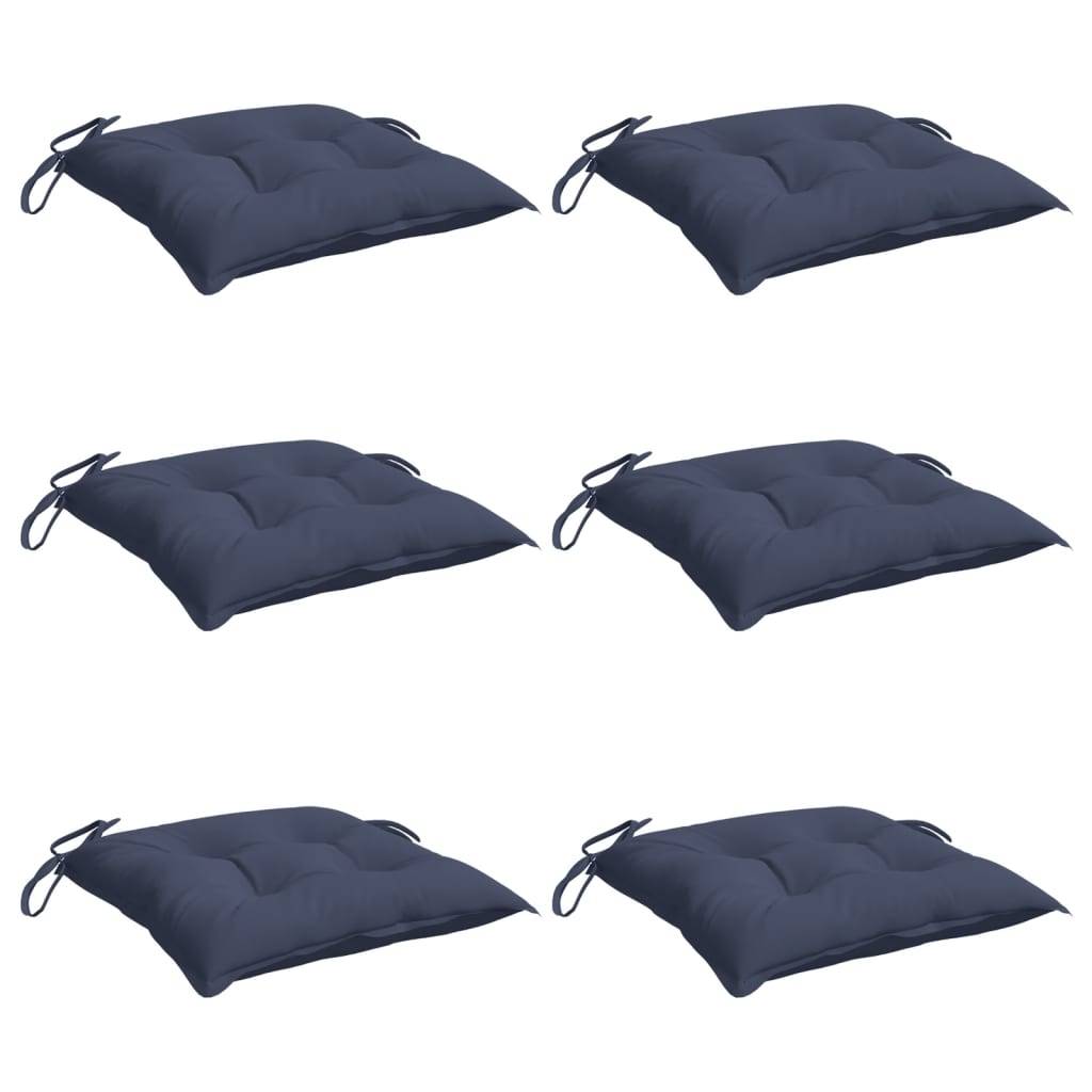 vidaXL Stuhlkissen 6 Stk. Marineblau 50x50x7 cm Oxford-Gewebe