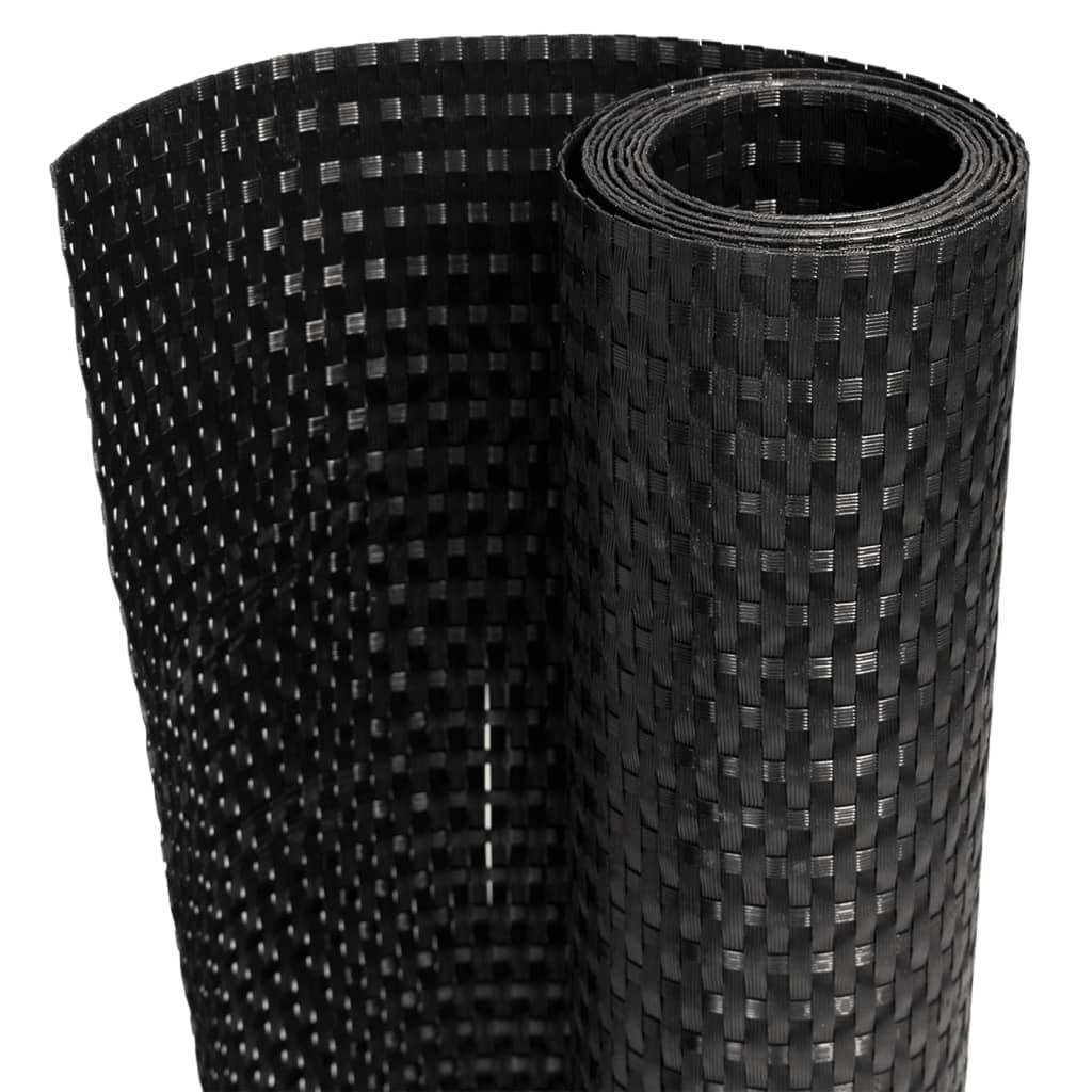 vidaXL Balkon-Sichtschutz Schwarz 600x80 cm Poly Rattan