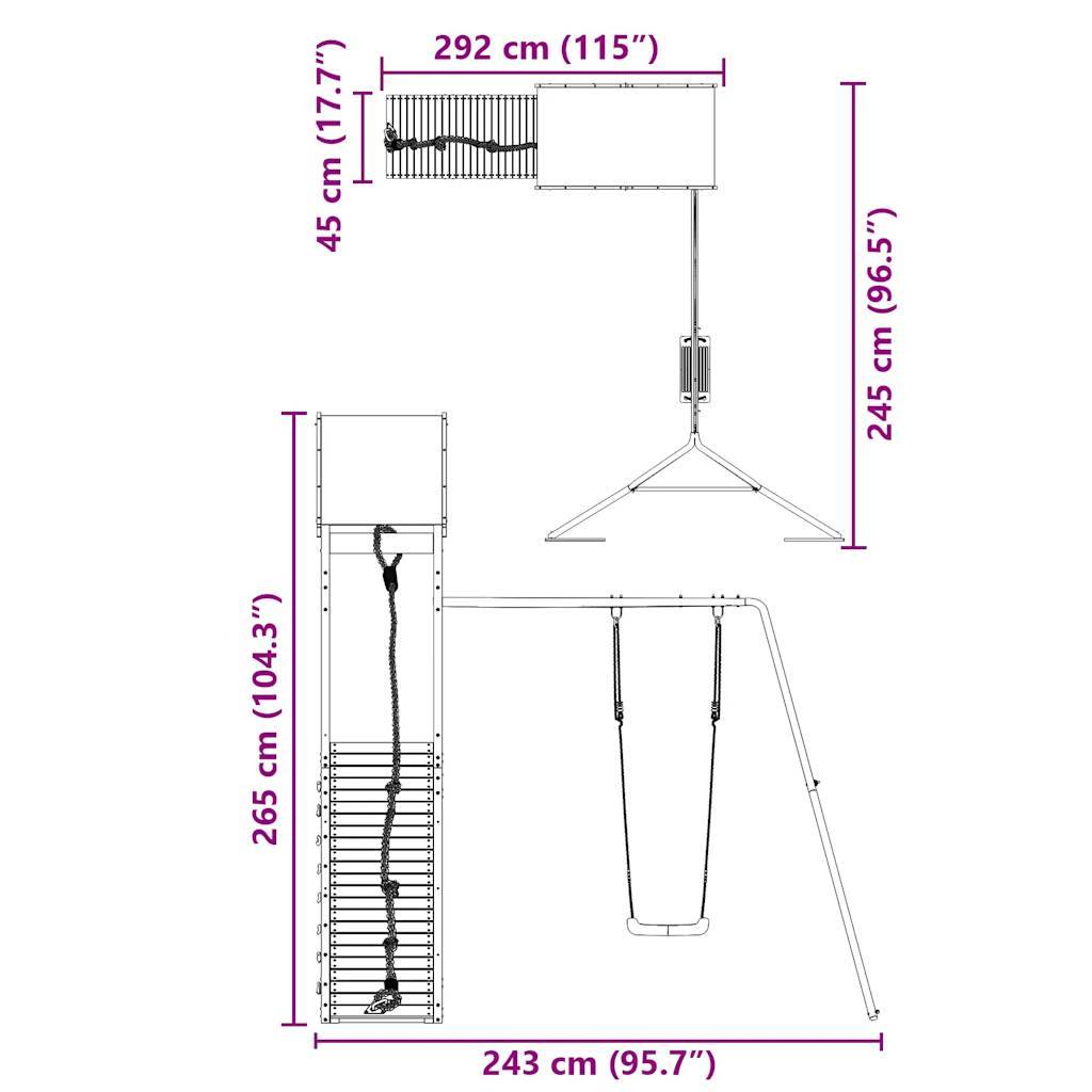 vidaXL Spielturm Imprägniertes Kiefernholz
