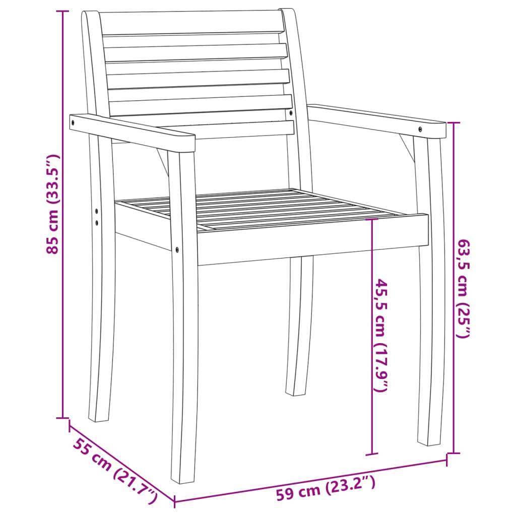 vidaXL Gartenstühle 8 Stk. 59x55x85 cm Massivholz Akazie