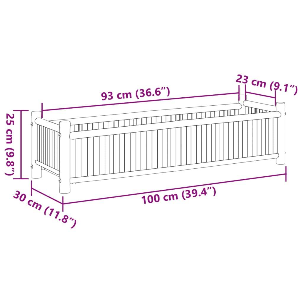vidaXL Pflanzkübel 100x30x25 cm Bambus