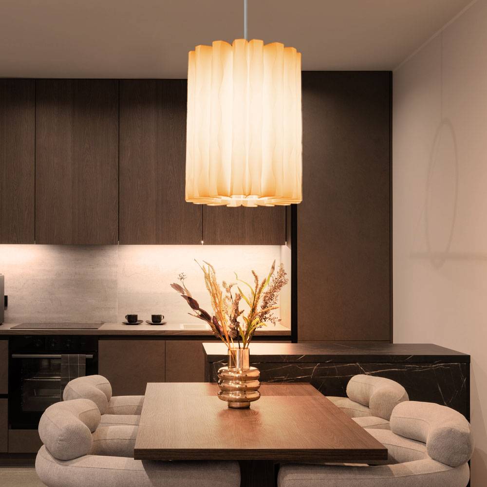 Hänge Leuchte Decken Wohn Zimmer Lampe App Alexa Google Dimmer im Set inkl. RGB LED Leuchtmittel