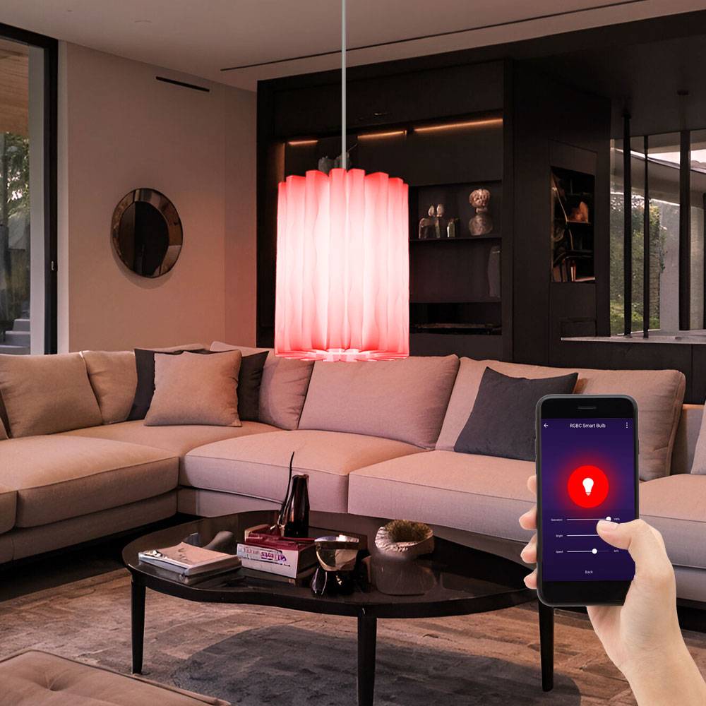 Hänge Leuchte Decken Wohn Zimmer Lampe App Alexa Google Dimmer im Set inkl. RGB LED Leuchtmittel