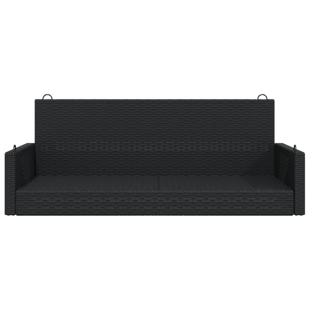 vidaXL Hängebank Schwarz 119x56x48 cm Poly Rattan