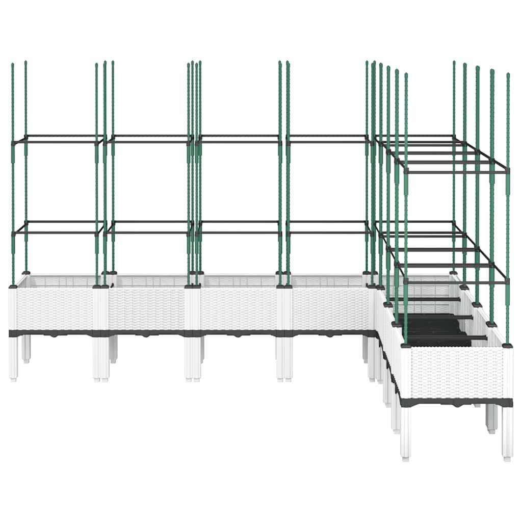 vidaXL Pflanzkübel mit Rankgitter Weiß 200x160x142,5 cm PP