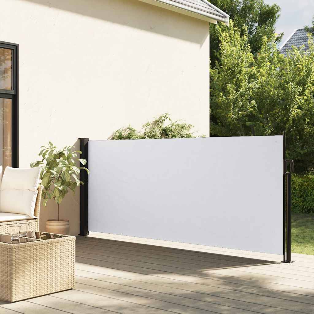 vidaXL Seitenmarkise Ausziehbar Weiß 140x600 cm
