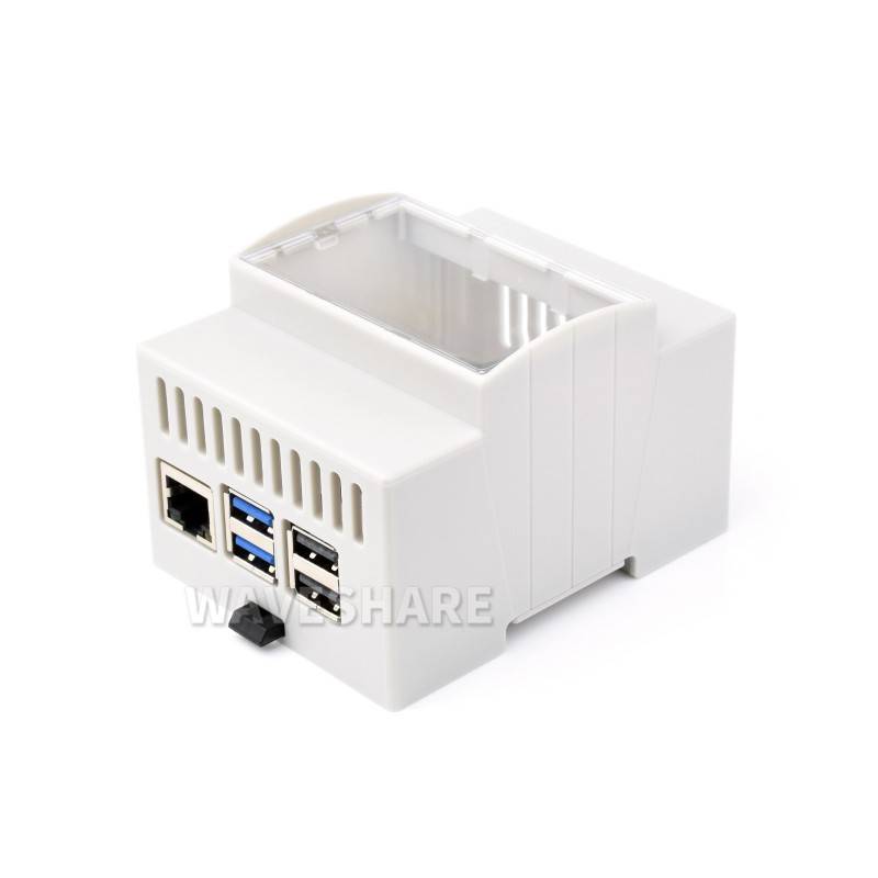 WaveShare DIN Rail ABS Case for Raspberry Pi 5 Large Inner Space
