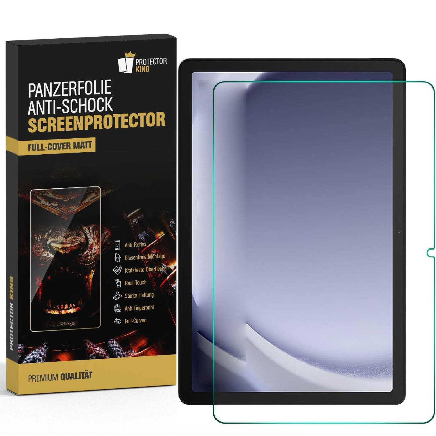 5x 9H Panzerglas für Samsung Galaxy Tab A9 matt entspiegelt Nano-Glass Displayschutz Schutzglas Schutzfolie Panzerfolie Screen-Protector ANTI-SHOK