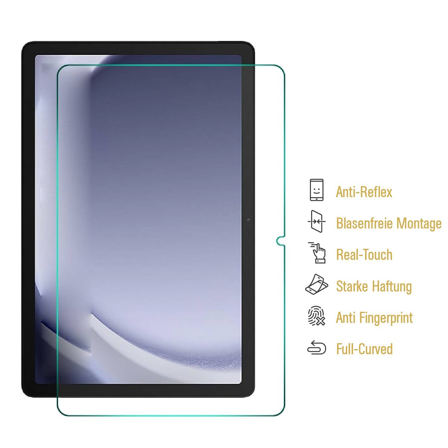 Kopie von 1x Displayschutzfolie für Samsung Galaxy Tab A9 Plus FULL COVER PREMIUM MATT ENTSPIEGELT Displayschutz Schutzfolie Folie #1 #1 #1
