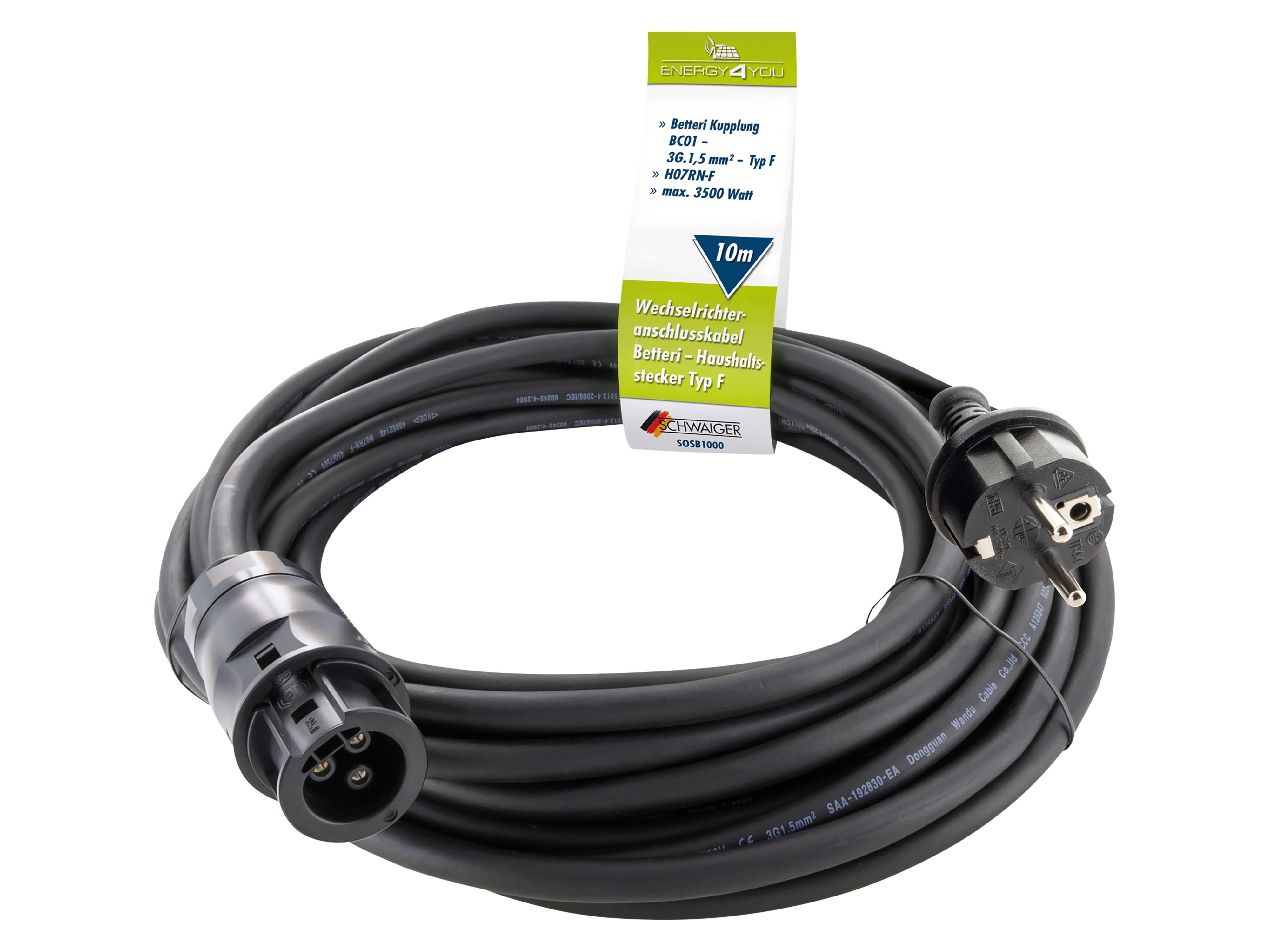 SCHWAIGER Wechselrichteranschlusskabel SOSB1000, 10 m