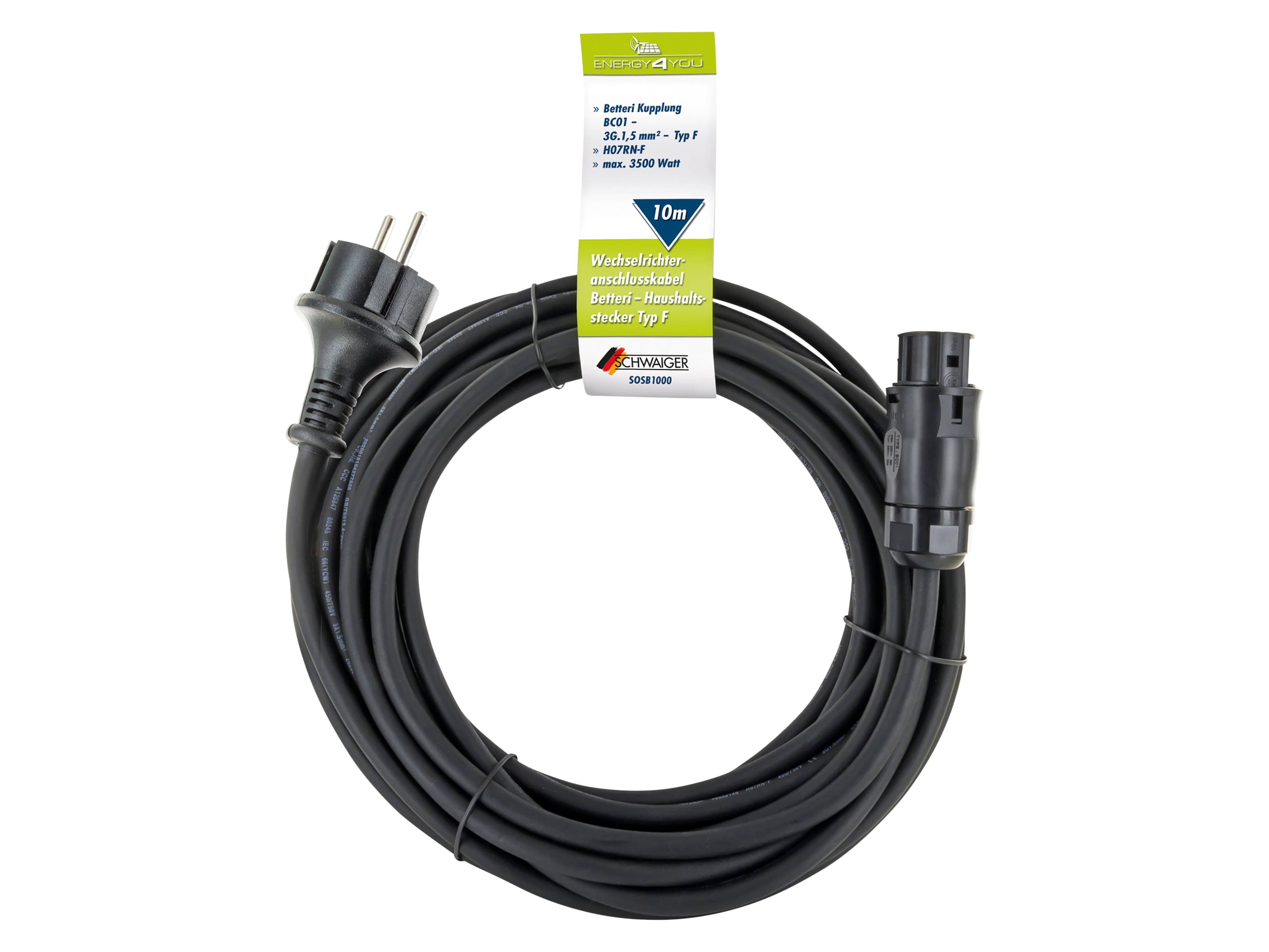 SCHWAIGER Wechselrichteranschlusskabel SOSB1000, 10 m